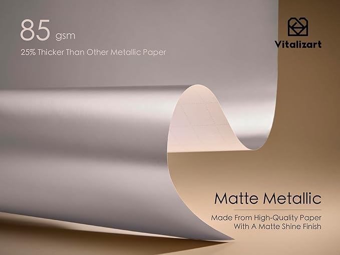 Vitalizart Silver Matte Metallic Wrapping Paper Set 17" With Silk Satin Ribbon & Gift Tags Christmas Gift Wrapping Birthday Baby Shower Wedding Bouquets Handmade Crafts 197"(16.4 Ft) Silver Ribbon