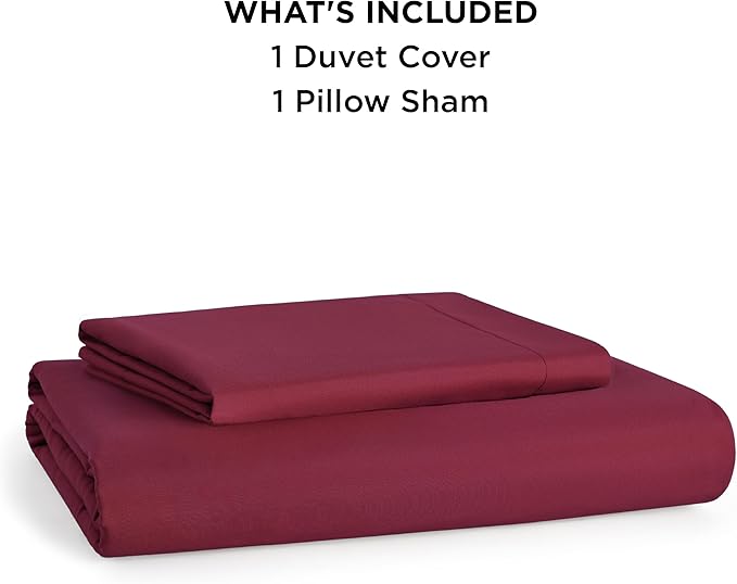 Bedsure Duvet Cover Twin/Twin XL Size - Soft Double Brushed Bedding Set for Kids & Adults, Zipper Closure, 2 Pieces, Includes 1 Duvet Cover (68"x90") & 1 Pillow Sham, NO Comforter, Burgundy