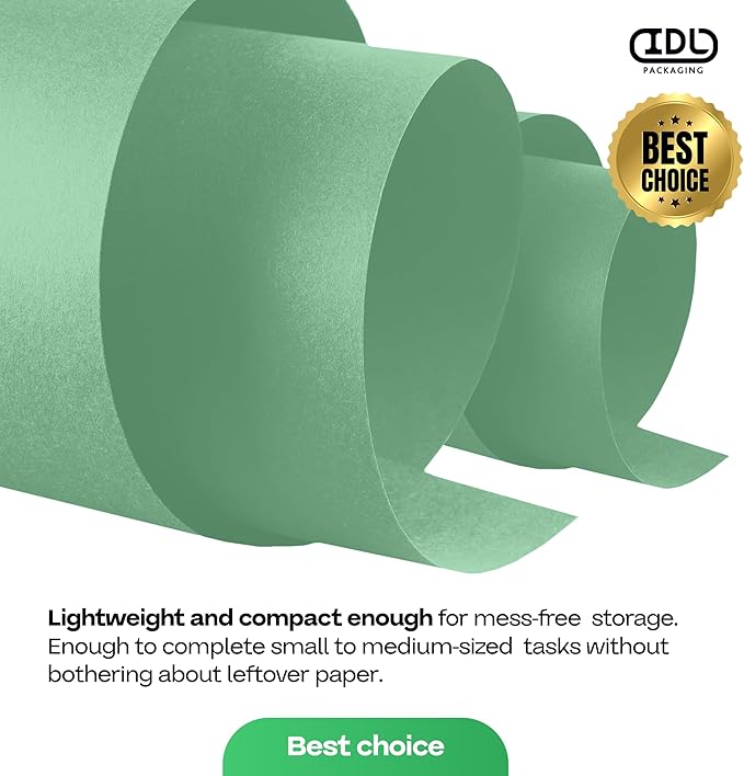 12" x 1200" (100 ft) Christmas Green Kraft Paper Roll - USA-Made Quality Craft Paper for Gift Wrapping, Kids' Arts & Crafts, School Projects - Natural Material 50lb Thickness by IDL Packaging
