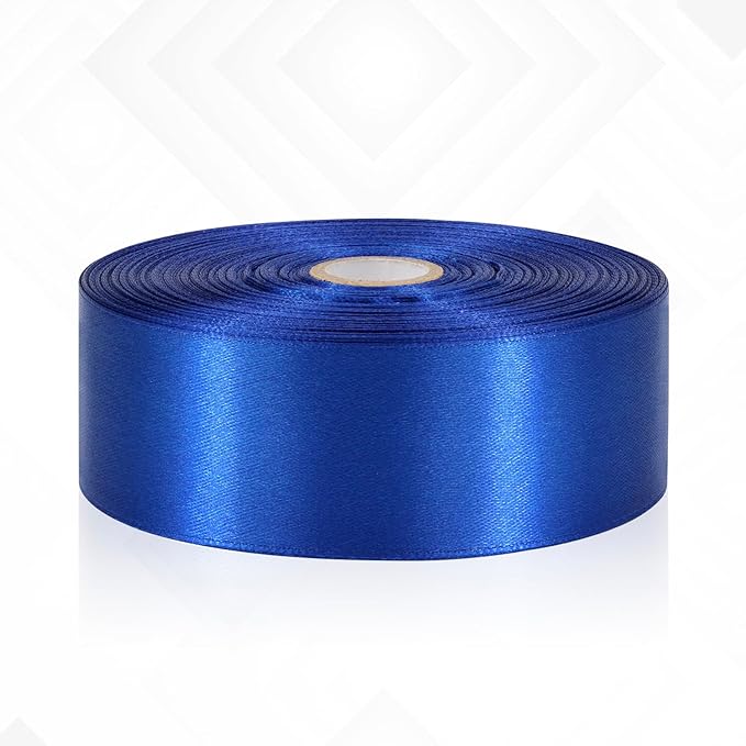 Blue Ribbon 1-1/2 Inch x 60 Yards, Royal Blue Satin Ribbon for Crafts, Gift Wrapping, Flower Bouquet, Baby Shower, Birthday, Wedding and Festival Decor