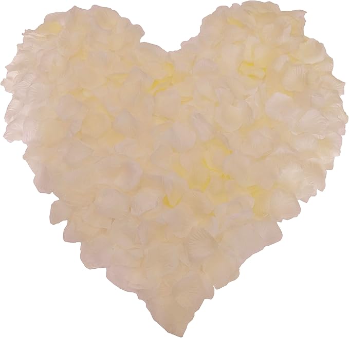 1000 PCS Separated Artificial Champagne Rose Petals for Romantic Night for her Set,Faux Champagne Flower Petals for Flower Girl Weddings Valentine Day Party Romantic Decoration(Ready-to-use)