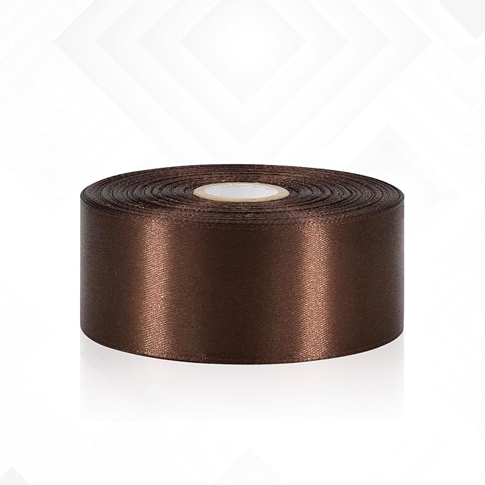 30 Yards Brown Ribbon 1-1/2 Inch, Brown Satin Ribbon for Crafts, Gift Wrapping, Flower Bouquet, Birthday Party, Christmas, Wedding, Hair and Bow Making