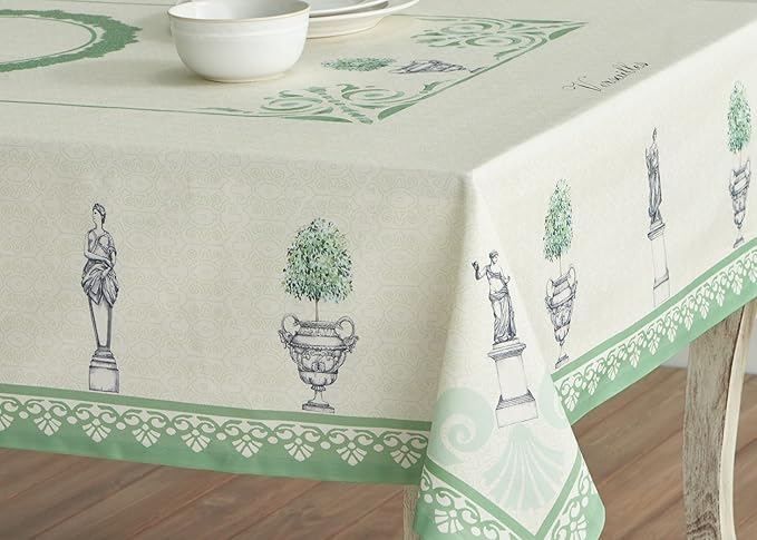 Maison d' Hermine Table Cloth Square Table 100% Cotton 54 x 54 Inches Tablecloth Reusable Decorative for Dining Room, Farmhouse, Home, Party, Festive & Wedding Spring Summer - Jardin Du Roy