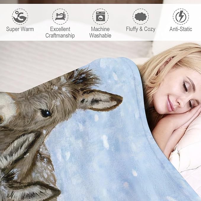 Donkey Gifts for Girls & Women - Soft, Warm & Cozy Fleece Throw Blanket for Kids & Adults - 50"x60"