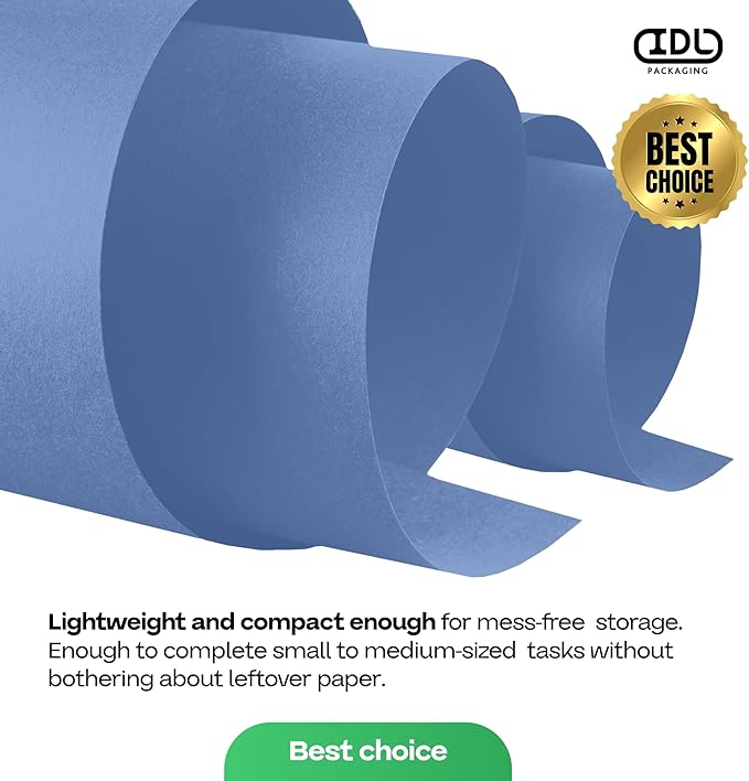 36" x 1200" (100 ft) Blue Kraft Paper Roll, Pack of 2 - USA-Made Quality Craft Paper for Gift Wrapping, Kids' Arts & Crafts, School Projects - 100% Recycled, 50 lb Natural Material by IDL Packaging