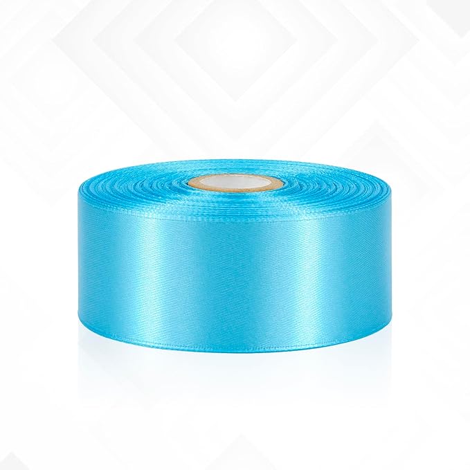 30 Yards Turquoise Blue Ribbon 1-1/2 Inch, Turquoise Satin Ribbon for Gift Wrapping, Flower Bouquet, Crafts, Baby Shower, Christmas, Easter and Bow Making