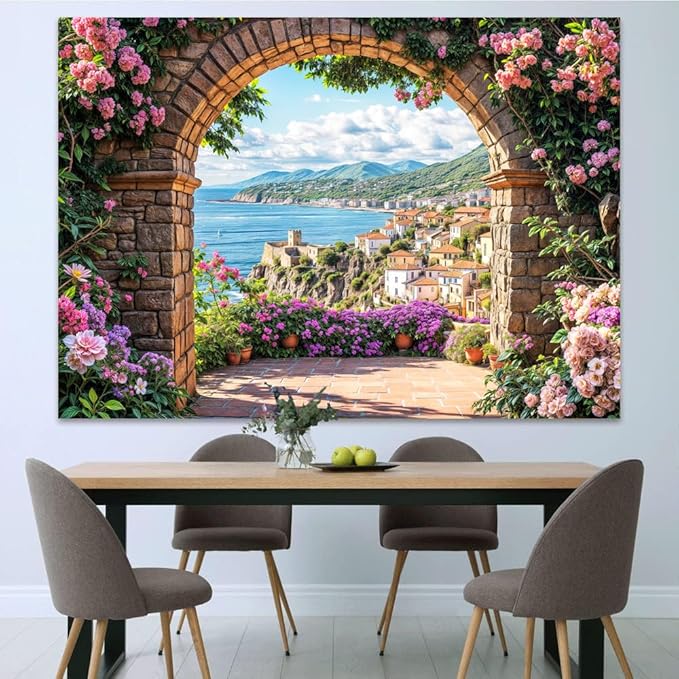 Garden Backdrop, Colorful Flower Floral Blossom Newborn Baby Shower Party Supplies Decoration Background Portrait Photoshoot Home Wall Decor Photo Studio Props 10x8ft