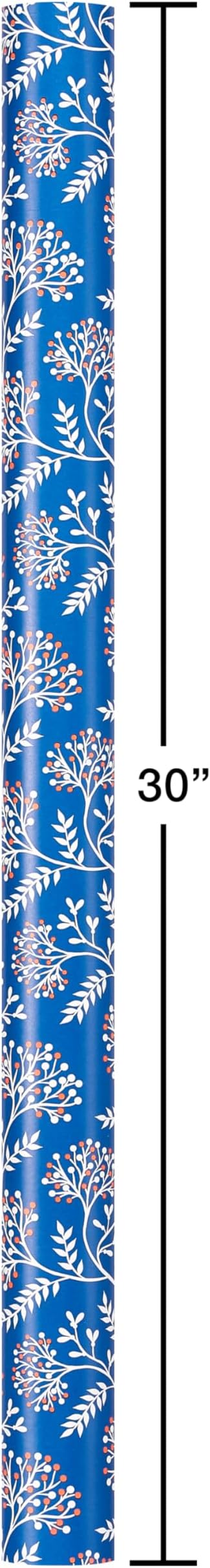 American Greetings 175 sq. ft. Reversible Wrapping Paper for Weddings, Baby Showers, Bridal Showers, Anniversaries, Birthdays and All Occasions, Blue Floral Damask (1 Roll, 30 in x 70 ft.)