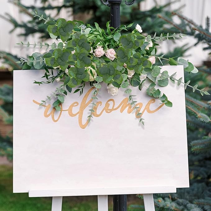 Giegxin 200 Pcs Artificial Eucalyptus Stems Leaves Bulk 11.8 Inches Tall Silver Dollar Eucalyptus Fake Greenery Stems Faux Plant for Floral Arrangement Vase Gray Green Leaves Decor Wedding