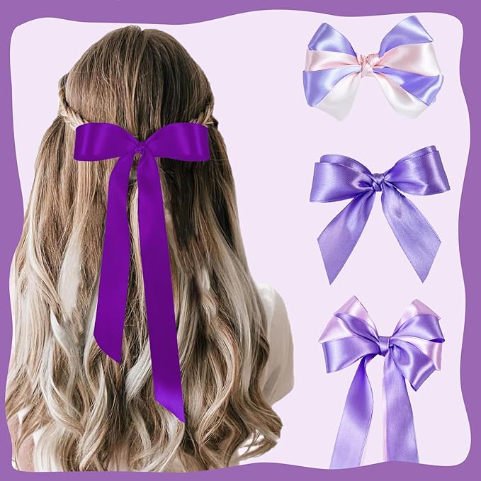 150 Yards Purple Satin Ribbon 1 Inch 6 Rolls Assortment Ribbons for Crafts Gift Wrapping Flower Bouquet Wedding Invitations Birthday Party Festival Decoration Hair Bows