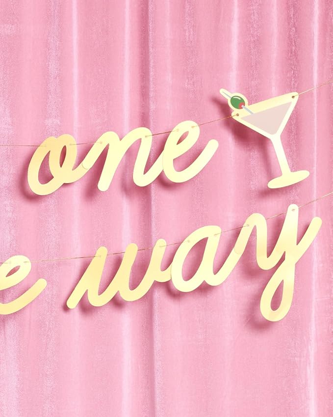 xo, Fetti Tini One On The Way Banner, Gold Foil - 4 Ft. | Baby Shower Decorations, Martini Sign, Gender Reveal Party Sign, Cocktail Photoshoot Backdrop