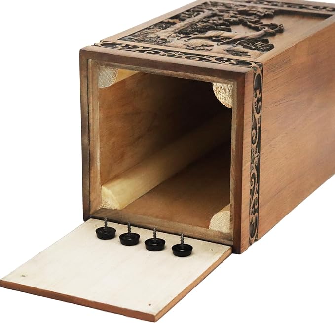 Wooden Cremation Urn for Human Wood Ashes Decorative Box Funeral Urns for Adult Male Female with Velvet Bag Burial or Memorial Keepsake (Deer(XL) 250lbs)