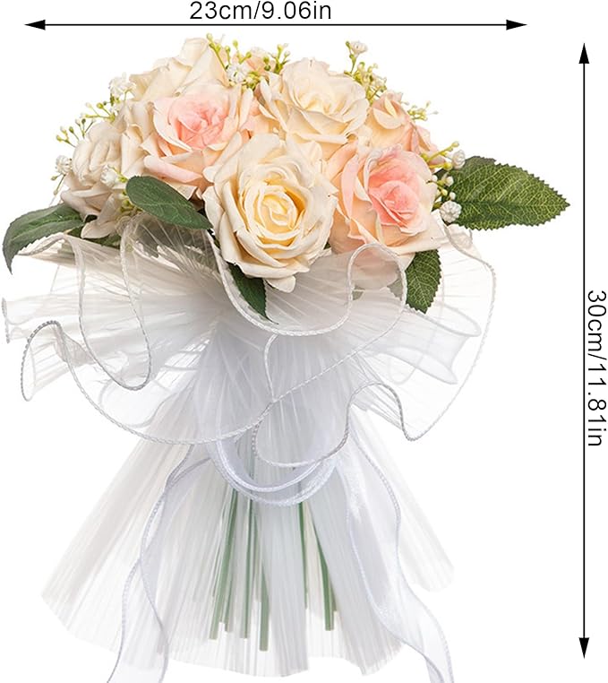 Ochine Bride & Bridesmaid Bouquets for Wedding, Silk Hand Holding Flower Bouquet for Valentines Day Decor, Party Supplies and Home Decor