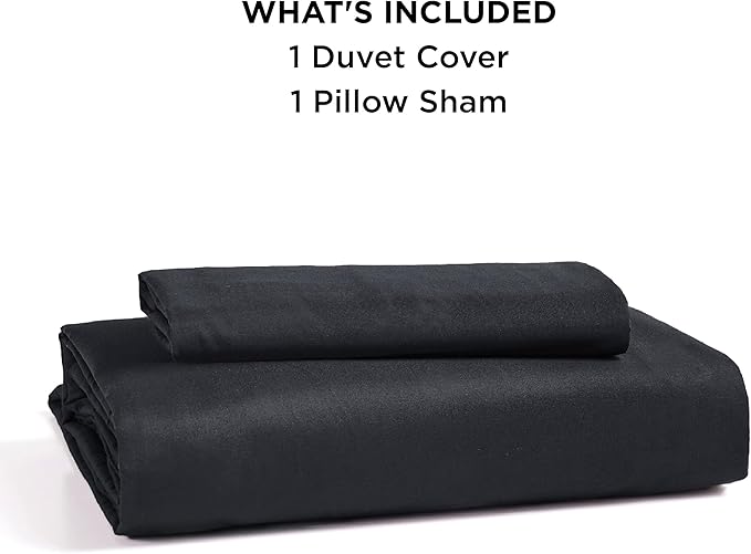 Bedsure Duvet Cover Twin/Twin XL Size - Soft Double Brushed Bedding Set for Kids & Adults, Zipper Closure, 2 Pieces, Includes 1 Duvet Cover (68"x90") & 1 Pillow Sham, NO Comforter, Black