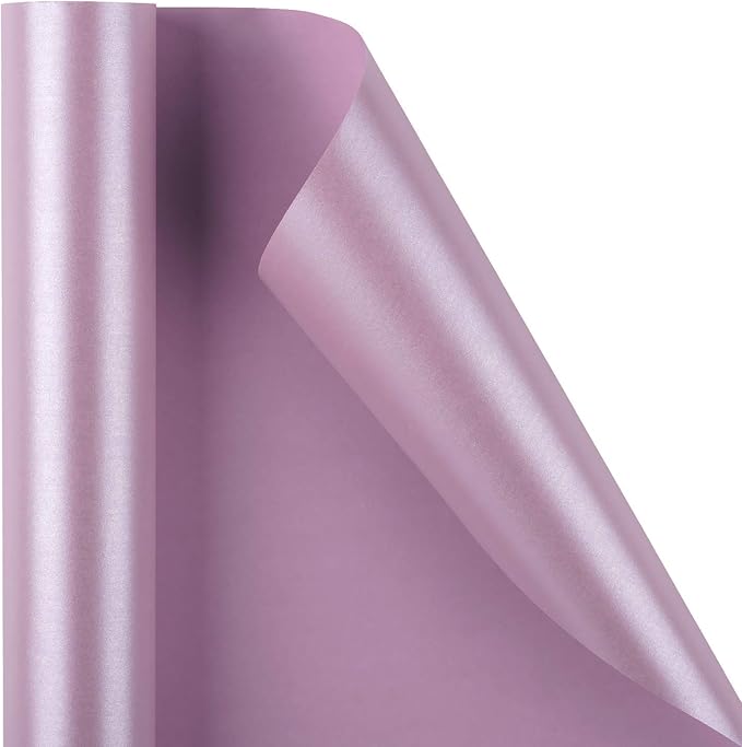RUSPEPA Purple Matte Wrapping Paper - 81.5 Sq Ft - Solid Color Pearly - Lustre Paper Perfect for Wedding,Birthday,Christmas,Baby Shower - 30 inches x 32.8 feet
