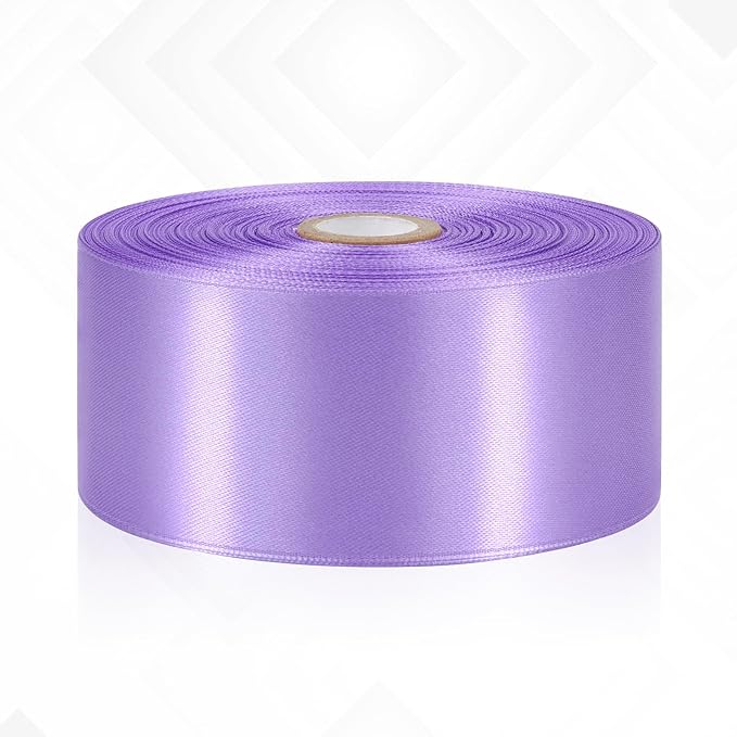 Coral Purple Ribbon 2 Inch, 60 Yards Lavender Purple Satin Ribbon for Flower Bouquet, Crafts, Gift Wrapping, Handmade Roses, Hair, Wedding and Festival