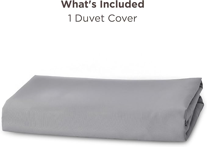 Bedsure Duvet Cover Queen Size - Only Includes 1 Duvet Cover (90"x90"), Hotel Luxury Soft Double Brushed All Season Bedding for Kids & Adults, Zipper Closure, NO Comforter, Grey
