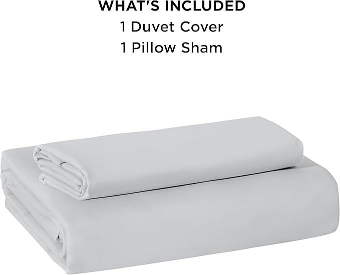 Bedsure Duvet Cover Twin/Twin XL Size - Soft Double Brushed Bedding Set for Kids & Adults, Zipper Closure, 2 Pieces, Includes 1 Duvet Cover (68"x90") & 1 Pillow Sham, NO Comforter, Silver Grey