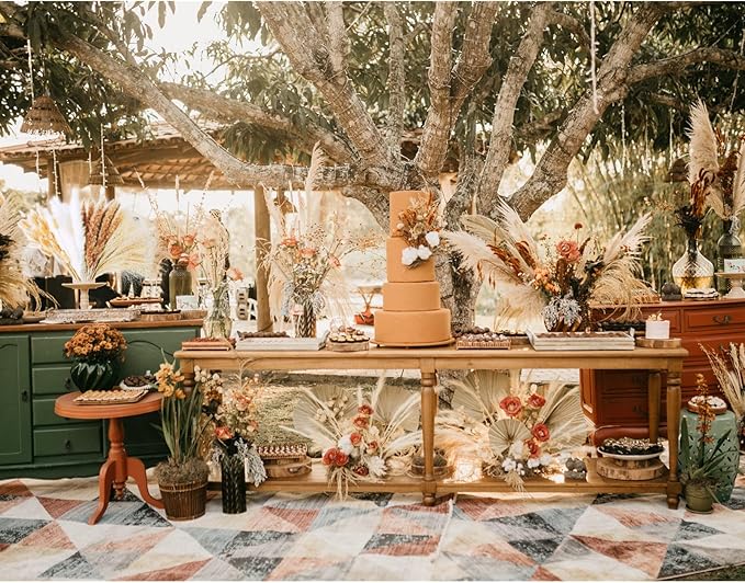 Natural Dried Pampas Grass Decor, White Pampas Grass, Bunny Tails Dried Flowers, Reed Grass Bouquet for Wedding Boho Flowers Home Table Decor, Rustic Farmhouse Party (100 in Total )