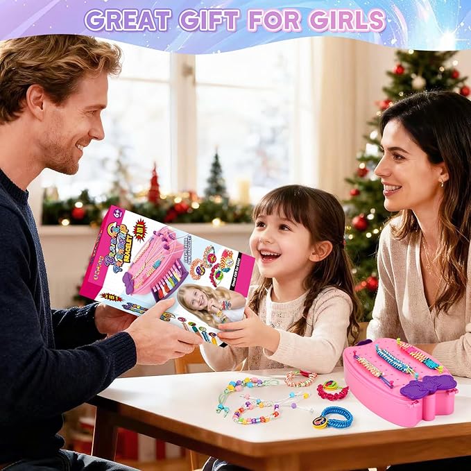 OCHIDO 2 in 1 Friendship Bracelet Kit, Bracelet Making Kit for Girls, Arts and Crafts for Kids Ages 8-12, DIY String Bracelet Maker, Birthday Christmas Gift for Girl 6 7 9 10 11 12+ Year Old
