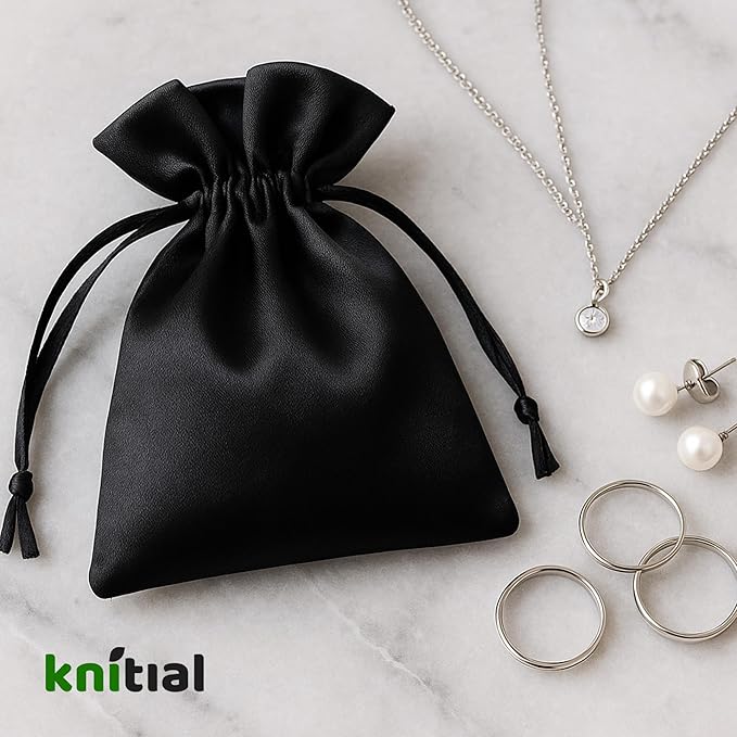 3" x 4" Silver Satin Gift Bags, Jewelry Bags, Wedding Favor Silky Drawstring Baby Shower Christmas 50 per Pack