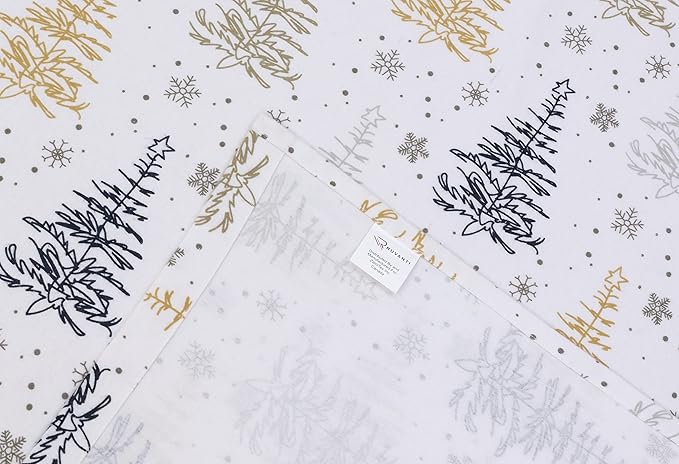 RUVANTI Flannel Sheets Full Size - 100% Cotton Double Brushed Bed Sheets Set, Deep Pockets 16 Inches, All Seasons Breathable & Extra Soft Full Sheets, Warm & Cozy, 4 Piece, Christmas Tree