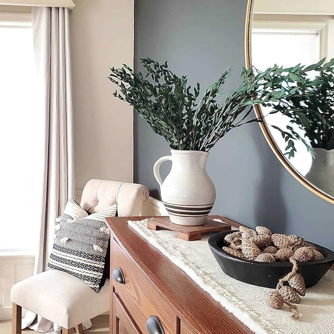 Dried Eucalyptus Leaves Preserved Greenery Stems, 8-14 PCS Eucalyptus Garland Branches, 4 OZ Blue Leaves Plant Bundle for Wedding Wreath Party Home Decor Vase Filler