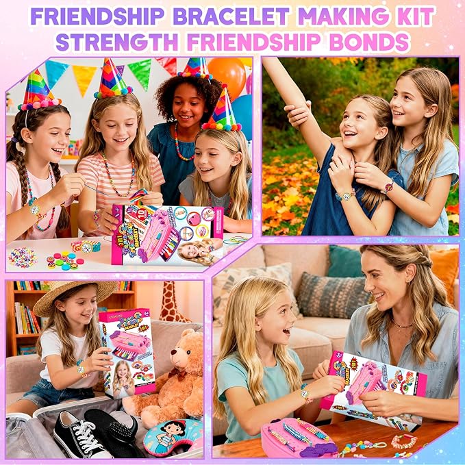 Friendship Bracelet Making Kit, Arts and Crafts for Kids Ages 8-12, DIY String Bracelets Maker for Girl, Jewelry Making Kit for 6 7 8, Birthday Christmas Gifts for Teen 8 9 10 11 12 Year Old Girls