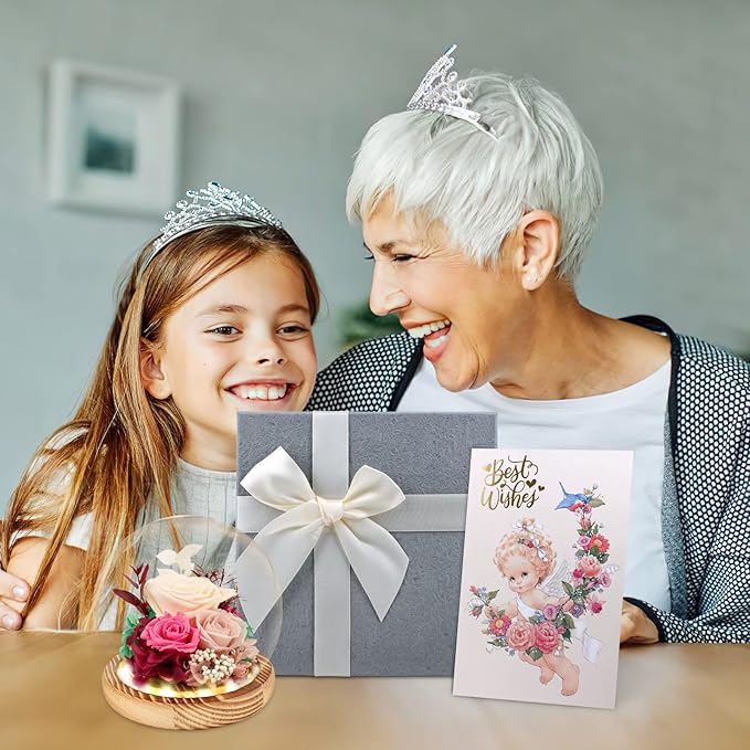 Preserved Roses & Fresh Flowers Bouquet – Gift for Women, Roses That Last Forever, Flowers for Delivery Prime, Champagne Roses – Birthday, Mother’s Day & Christmas