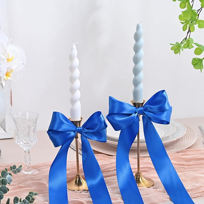 Double Face Satin Ribbon 1-1/2 inch X 50 Yards Polyester Royal Blue Ribbon for Gift Wrapping Very Suitable for Weddings Party Hair Bow Invitation Decorations