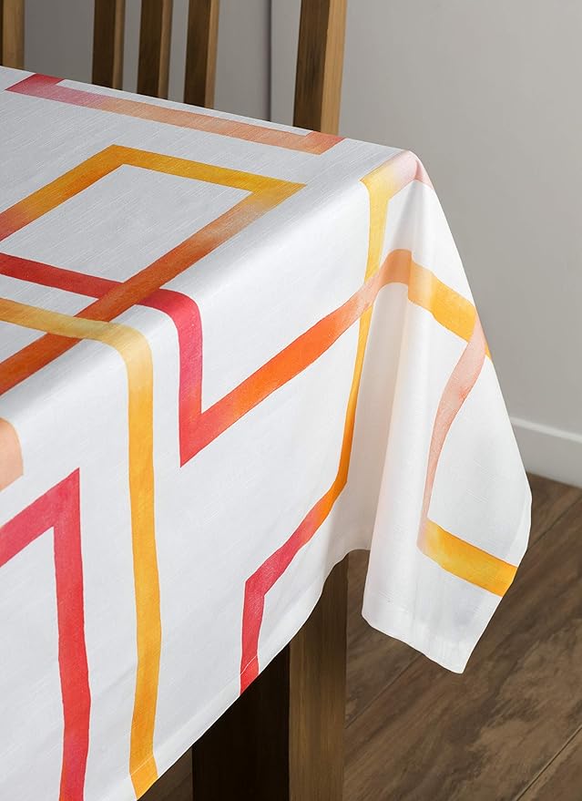Maison d' Hermine Table Cloth Rectangle Table 100% Cotton 60 x 120 Inches Tablecloth Reusable Decorative for Dining Room, Farmhouse, Home, Party, Festive & Wedding Spring Summer - Summer Maze