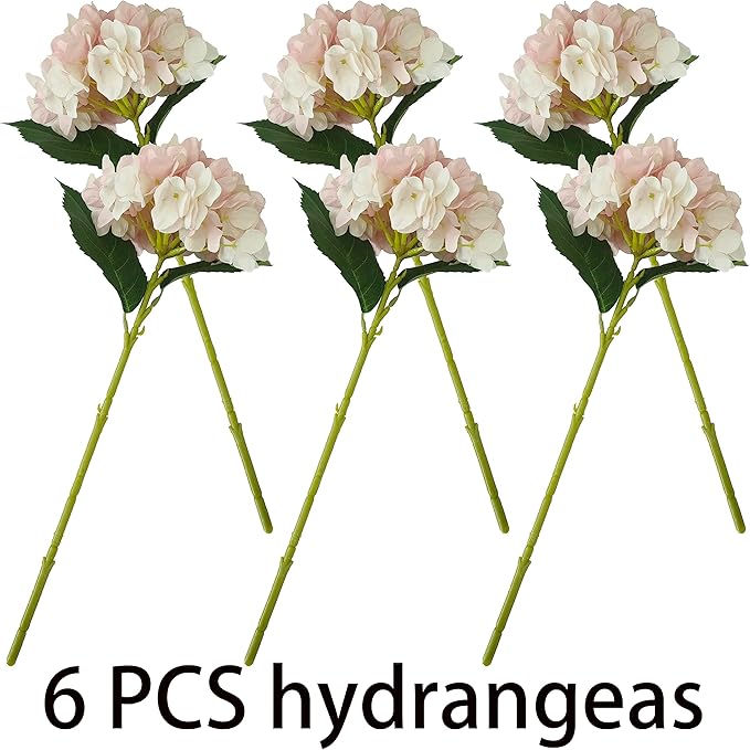 Hydrangea Artificial Flowers,Faux Hydrangea Flowers,Artificial Hydrangeas Flowers with Stems,Fake Hydrangeas,Silk Hydrangeas Flowers with Stems for Home Decor (10, Pink)