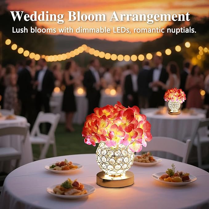 Artificial Hydrangea Flower Lamp with Remote Control, 3 Color Dimmable Night Light, Ideal Home Decor for Bedroom Living Room Wedding Coffee, Gifts for Women Friend Wife on Christmas Birthday