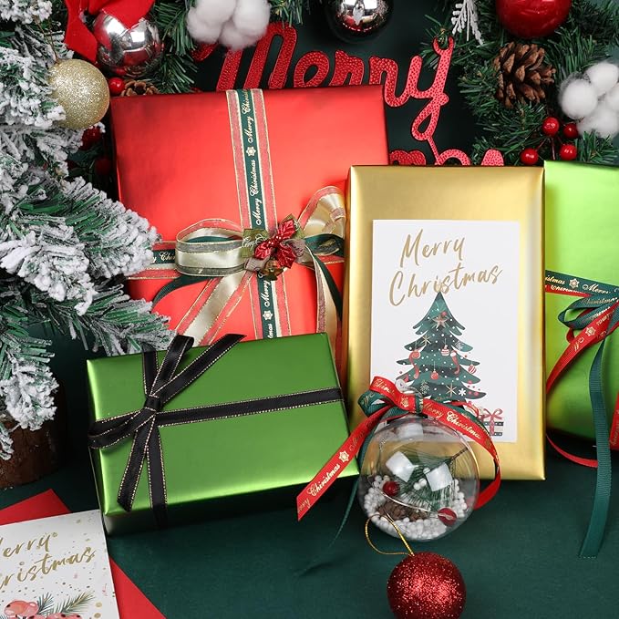 NESCCI Matte Metal Wrapping Paper, Solid Color Paper-3 Roll,17 Inches X 32.8 Feet Per Roll,Gift Wrapping Paper,Perfect for Wedding,Valentine's Day, Birthday,Baby Shower