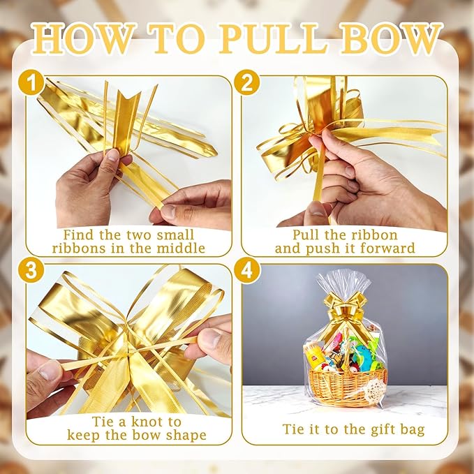 PigPotParty 30"x40" Clear Cellophane Gift Bags - Includes Bows – 10 Pack Large Cellophane Wrap for Gift Baskets, Plastic Gifts Bags for Gift Giving