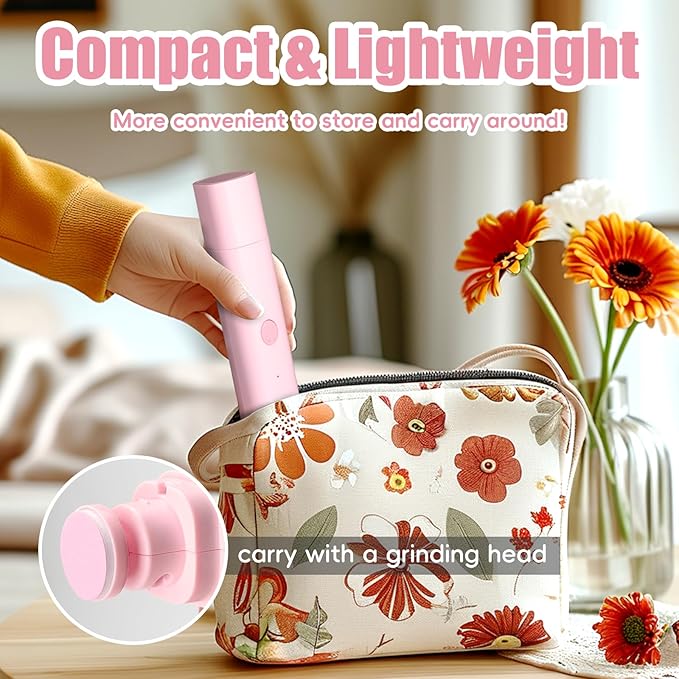 Baby Nail Trimmer Electric, Rechargeable Baby Nail Clippers, Baby Nail File Manicure Set with 6 Grinding Heads for Toddler, Newborn (Pink)
