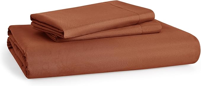 Bedsure Duvet Cover Queen Size - Soft Double Brushed Bedding Set for Kids & Adults, Zipper Closure, 3 Pieces, Includes 1 Duvet Cover (90"x90") & 2 Pillow Shams, NO Comforter, Terracotta