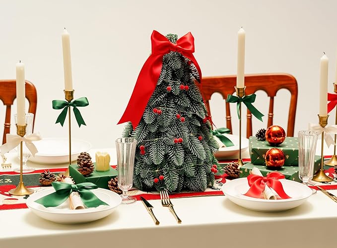 Forest Green Satin Ribbon 2.5 Inch Double-Faced Ribbons 25 Yards for Christmas Gift Wrapping Crafts Flower Bouquet Wedding Paper Bows Invitations
