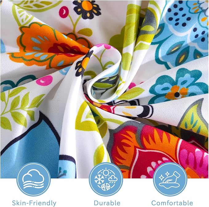 Bedlifes King Size Extra Deep Pocket Sheet Sets - Fits Mattresses Up to 18-24" Thick, 4-Piece Microfiber Set with 1800 Thread Count, Soft, Smooth, Breathable, Featuring Floral Spring Design