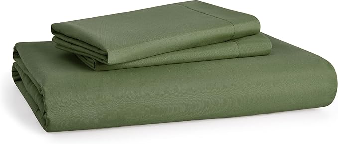 Bedsure Duvet Cover Queen Size - Soft Double Brushed Bedding Set for Kids & Adults, Zipper Closure, 3 Pieces, Includes 1 Duvet Cover (90"x90") & 2 Pillow Shams, NO Comforter, Olive Green