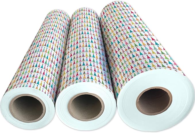 Jillson Roberts Bulk Gift Wrap, Everyday Gift Wrapping Supplies, Party Hats, 1/2 Ream 417 feet x 30 inches