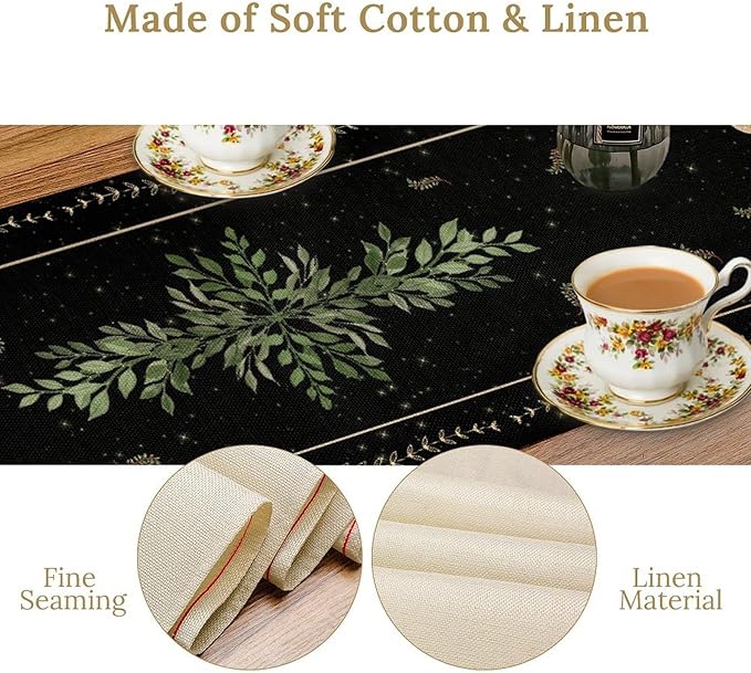 Gothic Moth Table Runner, Boho Vintage Floral Gothic Sun Moon Phase Mystical Witchy Farmhouse Coffee Table Center Decor for Home Kitchen Dining Patio Holiday Party Table Decorations 13x36 inches