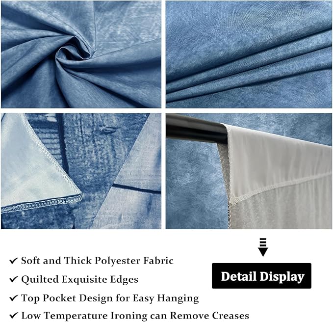 Professional Abstract Portrait Photography Backdrop,Wall with Wood Floor Backdrop for Kids Photography Baby Newborn Cake Smash Photo Shoots Hypoallergenic Fabric Photography Props(Blue-6x9ft)