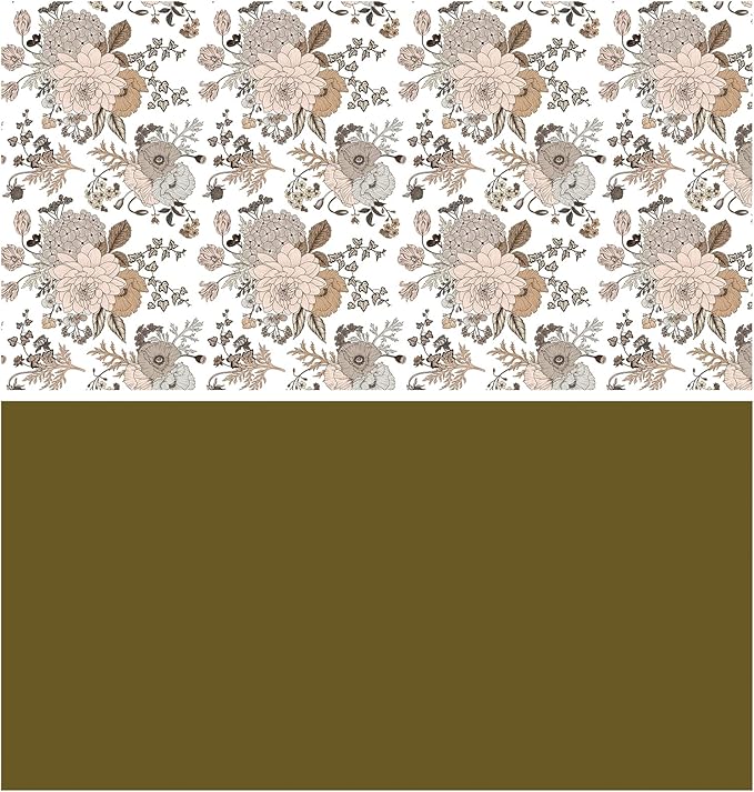 WRAPAHOLIC Jumbo Reversible Floral Wrapping Paper - 24 Inch X 100 Feet Jumbo Roll Pearlized Vintage Floral Design, Perfect for Wedding, Birthday, Mother's Day