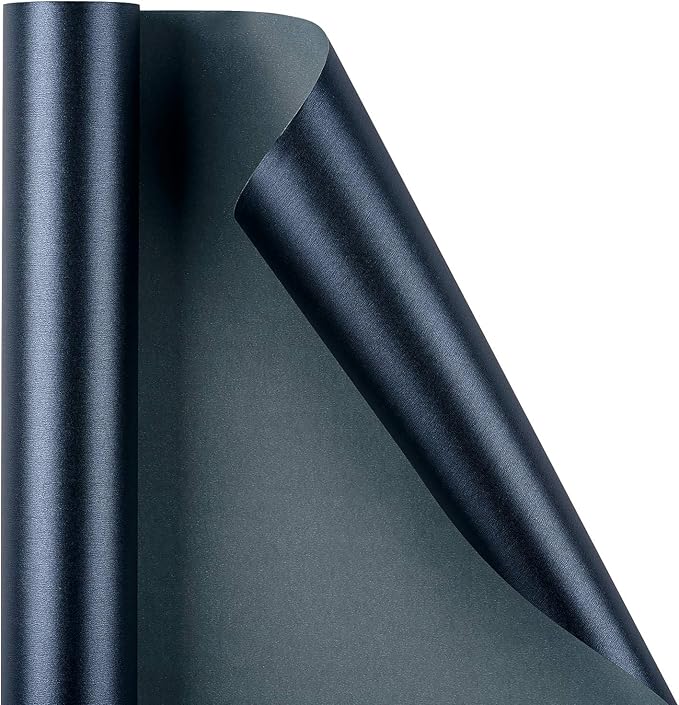 RUSPEPA Black Matte Wrapping Paper - 81.5 Sq Ft - Solid Color Pearly - Lustre Paper Perfect for Wedding,Birthday,Christmas,Baby Shower - 30 inches x 32.8 feet