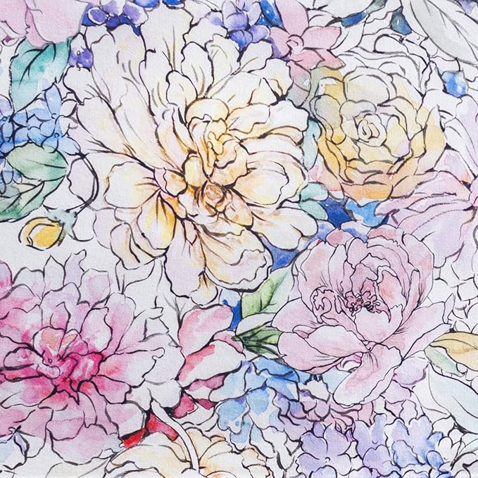 Maison d' Hermine Table Cloth Square Table 100% Cotton 54 x 54 Inches Tablecloth Reusable Decorative Everyday Use for Dining Room, Farmhouse, Home, Party, Festive & Wedding Spring Summer - Floral Love
