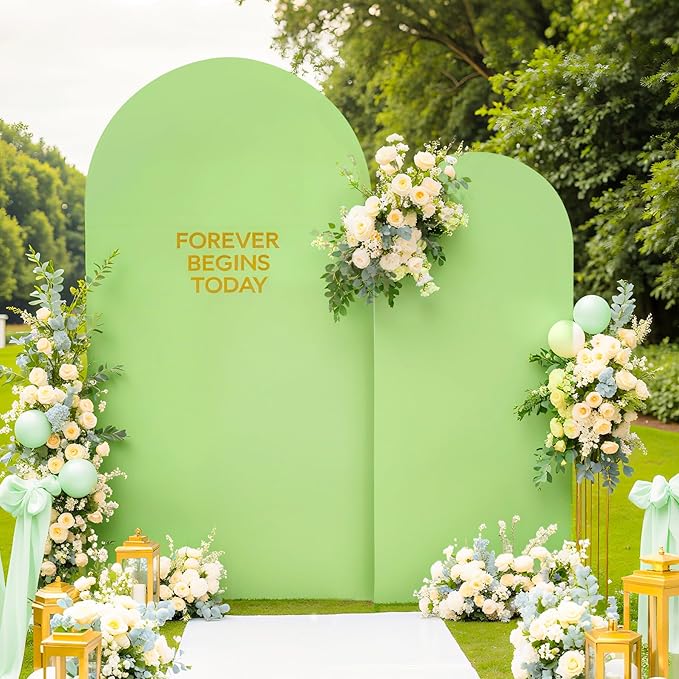 Arch Backdrop Cover Set of 2 Green Arch Cover 7.2 and 6ft Wedding Arch Cover Stretchy Backdrop Bridal Baby Shower Birthday Party Arches Stand Covers Spandex