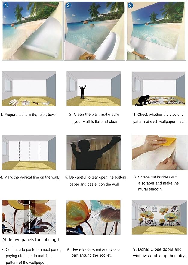 Eierme-Beautiful Mountain View Mural Wallpaper Peel and Stick 160" x 114"