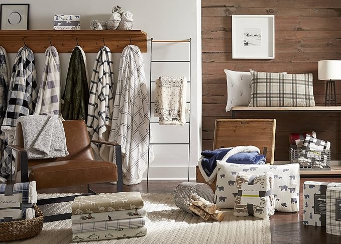 Eddie Bauer - Twin Sheets, Cotton Flannel Bedding Set, Brushed For Extra Softness, Cozy Home Decor (Westridge Plaid, Twin)