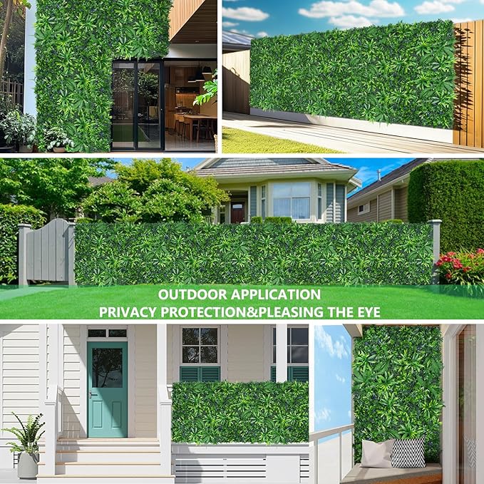 Artificial Boxwood Roll Panels, Grass Wall Panels 40"x120"(33.33 SQFT), Privacy Hedge Fence Screen with UV Protection, Fake Greenery Backdrop for Indoor Wedding and Outdoor Garden Backyard